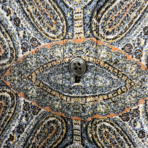 J.Jill Long Blue/Black Button Down Blouse Size Medium - Picture 6 of 8